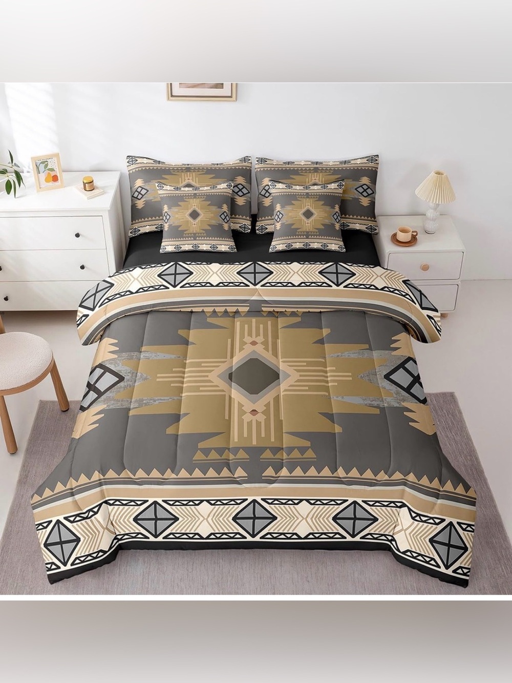 7 Pieces Bedding Set Western Decor Bed Set